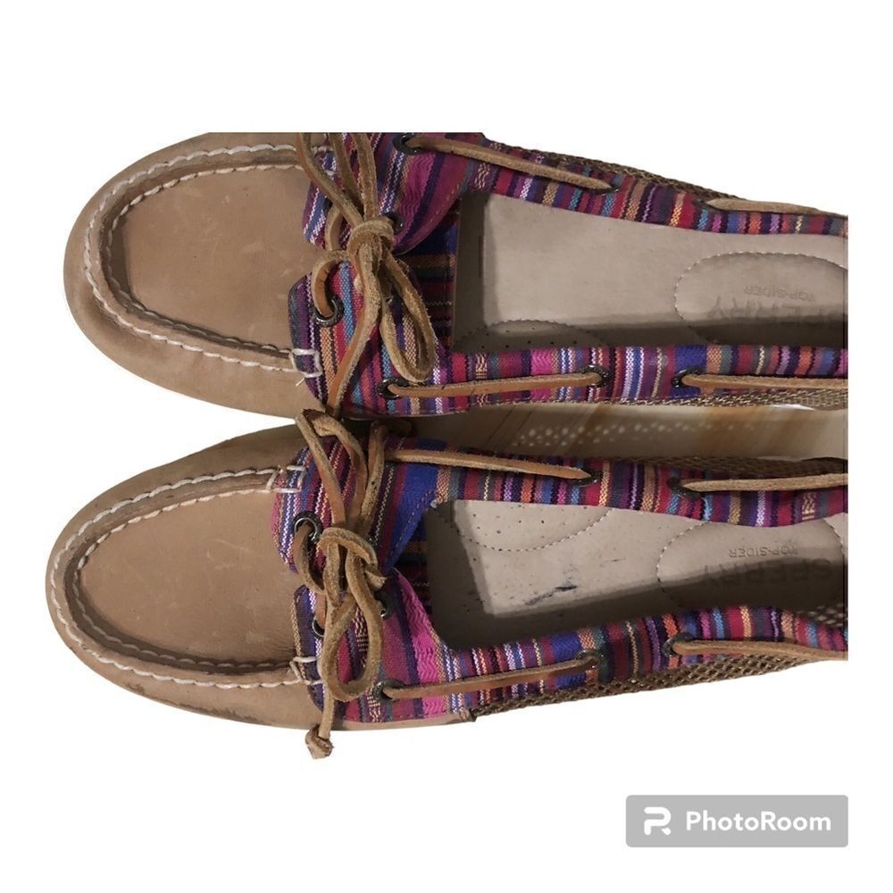 Sperry Aztec Colorful Print Topsiders 8M - Picture 2 of 6